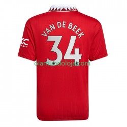 Camisola Manchester United Donny van de Beek 34 Homem Equipamento Primeiro 2022-2023 Manga Curta